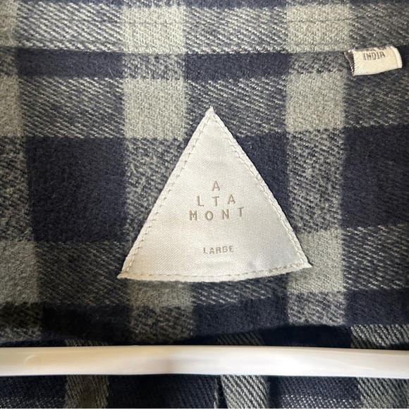 Altamont Men's Plaid Flannel Blue Gray Size Large - Picture 7 of 8